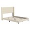 Merrick Lane Percy Modern Platform Bed with Padded Channel Stitched Upholstered Wingback Headboard and Underbed Clearance